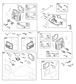 Cylinder Head Group Diagram and Parts List for 40N777-0035-B5 400000 - 699999 Briggs and Stratton Engine